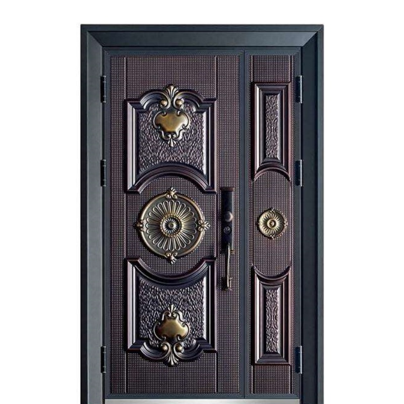 Factory Wholesale High End Luxury Entrance Door for Villa House Security Metal Aluminum Carving Stainless Steel Door