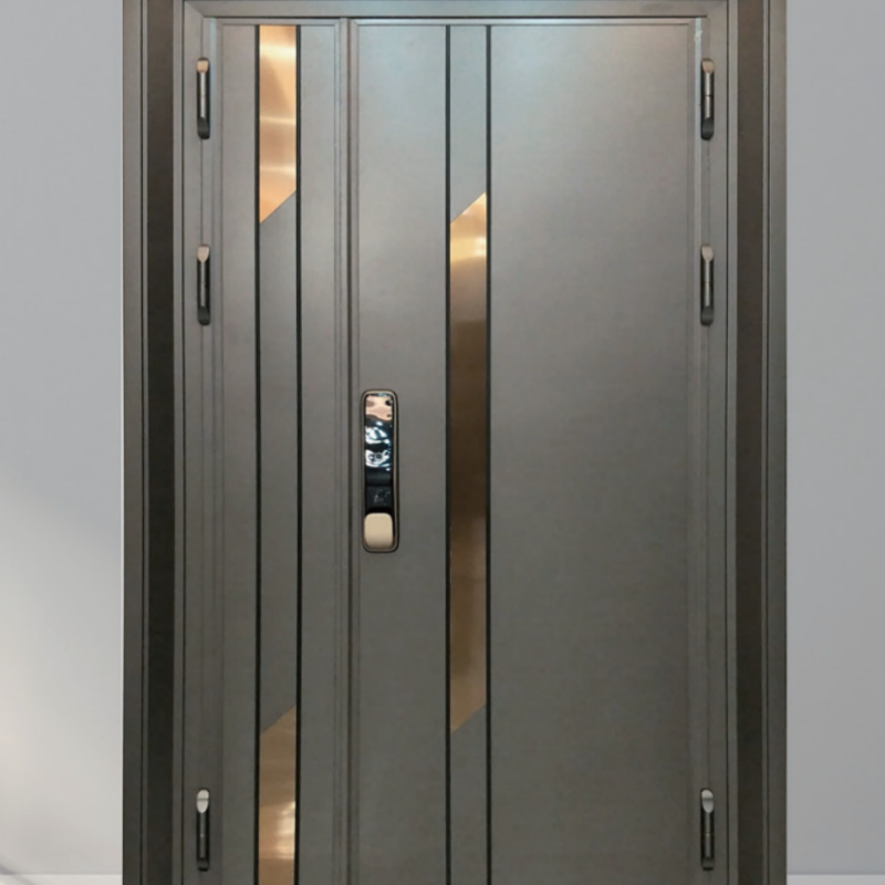 Factory Direct Sale High Quality Custom Various Style Modern Entrance Security Metal Door for Villas House Aluminum Stainless Steel Door
