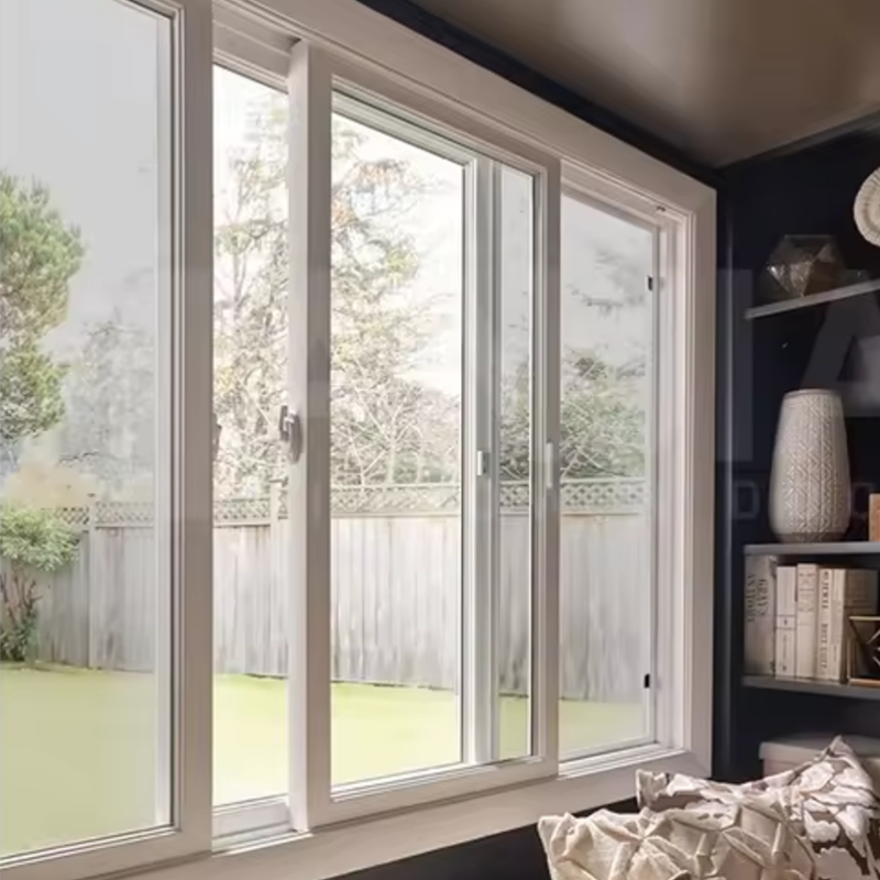 Tegood American Standard Double Pane Glass UPVC/PVC Vinyl Hinged Hand Crank Open Casement Windows