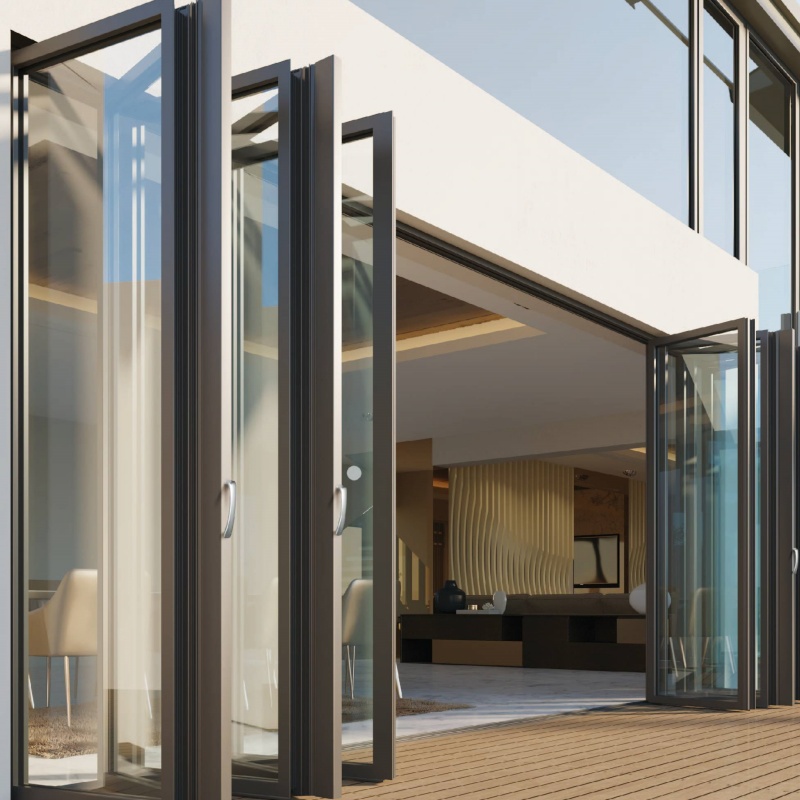 Industry Leader Suppliers Panoramic Glass Aluminum Accordion Patio Folding Exterior Bifold Doors