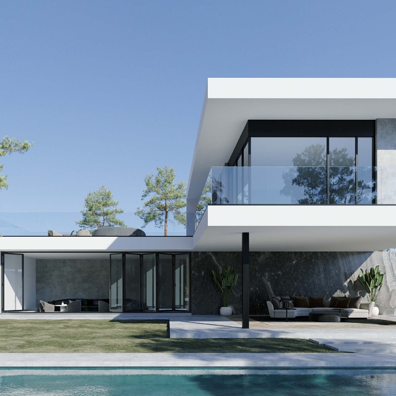 Lightweight Aluminum Folding Glass Bifold Patio Doors with Easy Operation Mechanism
