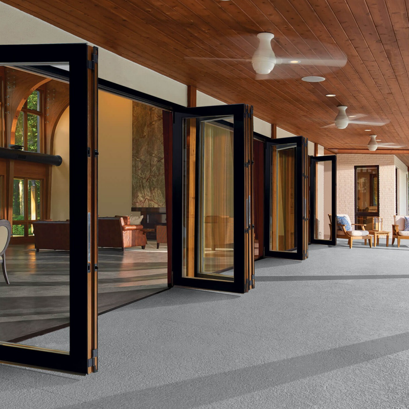 Lightweight Aluminum Folding Glass Bifold Patio Doors with Easy Operation Mechanism