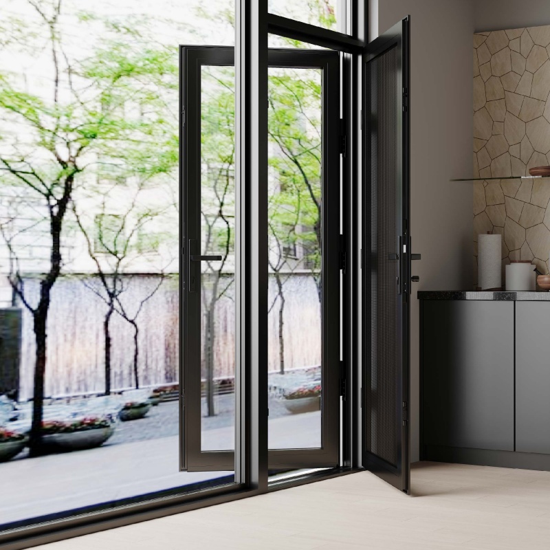 Lightweight Aluminum Folding Glass Bifold Patio Doors with Easy Operation Mechanism