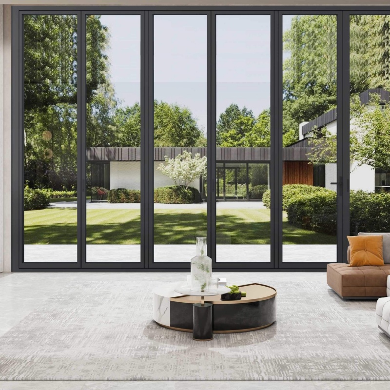Heavy Duty Coastal Glass Commercial Folding Glass Thermal Breaking Bifold Doors