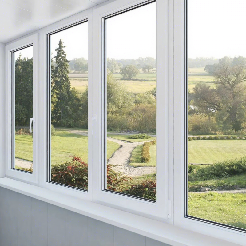 Double Glazed Exterior Balcony Kitchen Low-E Glass UPVC/PVC/Vinyl Folding Window for House