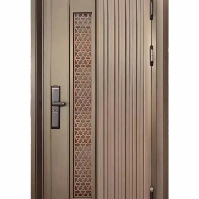 European Style Entrance Door Stainless Steel Metal Carving Aluminum Door