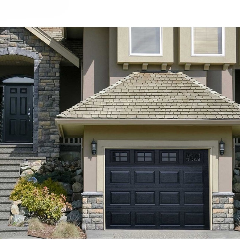 Professional Manufacturer Customzied Colours Embossment Insulating Sectional Electric Garage Doors with Windows