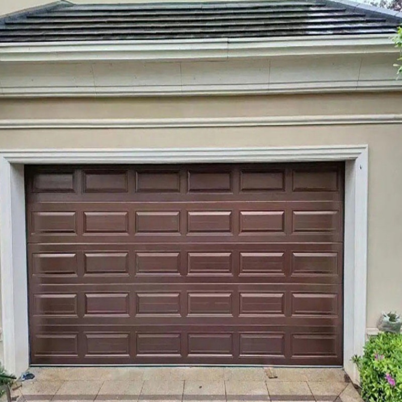 High Quality Wooden Grain White Color Aluminum Garage Door with Windows