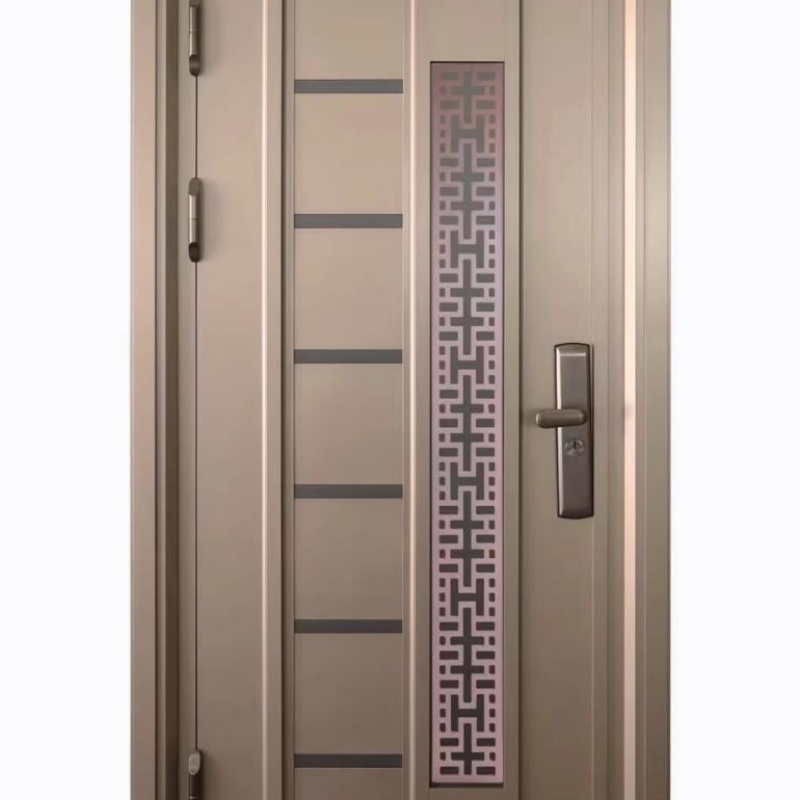 Direct Sale Security Entrance Door Stainless Steel Metal Carving Aluminum Door