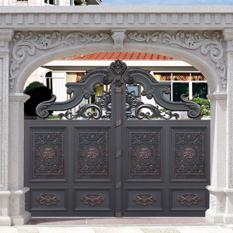 Villa Garden Entry Decorative Gates Courtyard Entrance Aluminum Gates with Electric Motor