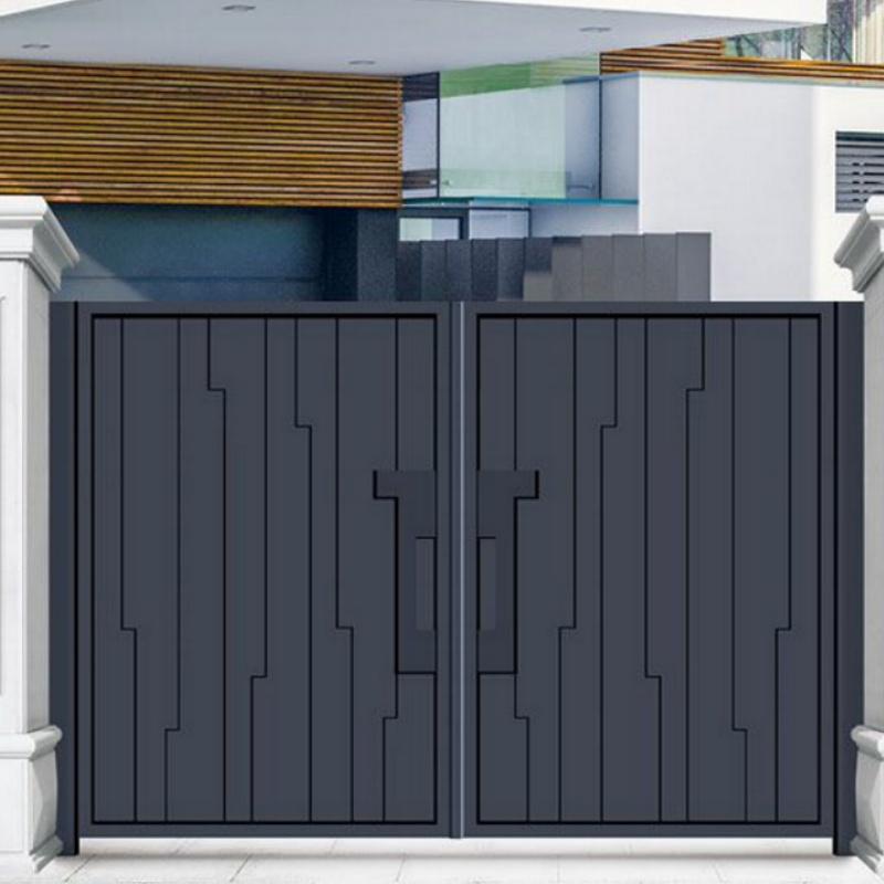 Electric Entrance Design High Quality Powder Coated Aluminium Sliding Gates Villa Courtyard Main Entrance Gate