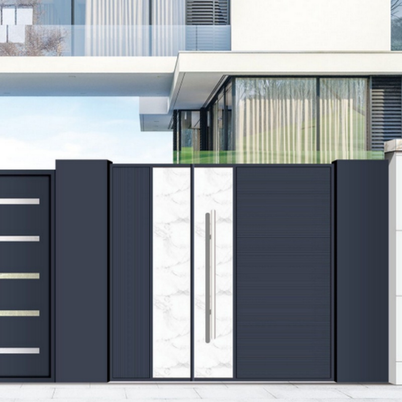 Courtyard Entrance Automatic Aluminum Main Gate House Gates Sliding Folding Gate Design