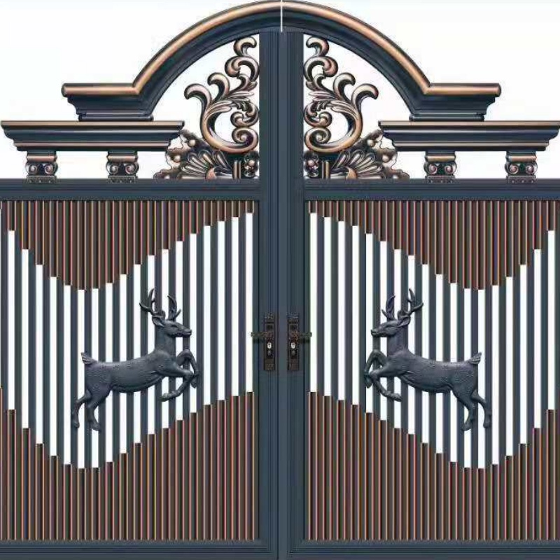 Customized Courtyard Entrance Aluminum Fence Gate Sliding Swing High Quality Privacy Aluminum Automatic Gate