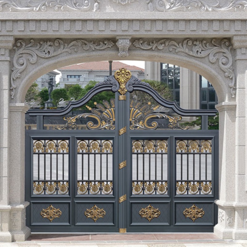 Villa Garden Entry Decorative Gates Courtyard Entrance Aluminum Gates with Electric Motor