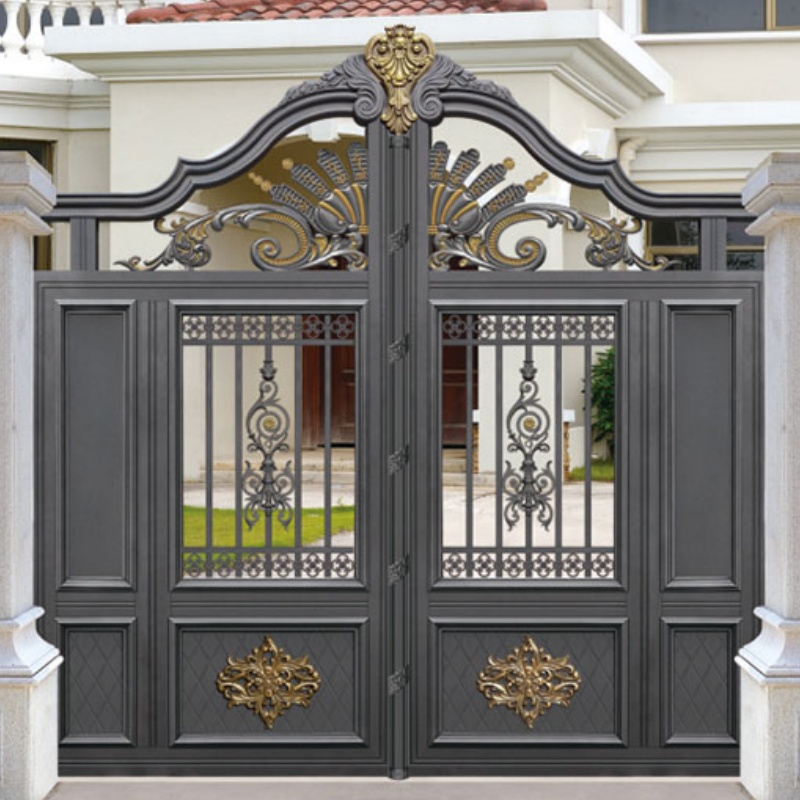 2025high Quality Customized Decorative Outdoor Garden Courtyard Entrance Driveway Gate Double Swing Sliding Aluminum Gates