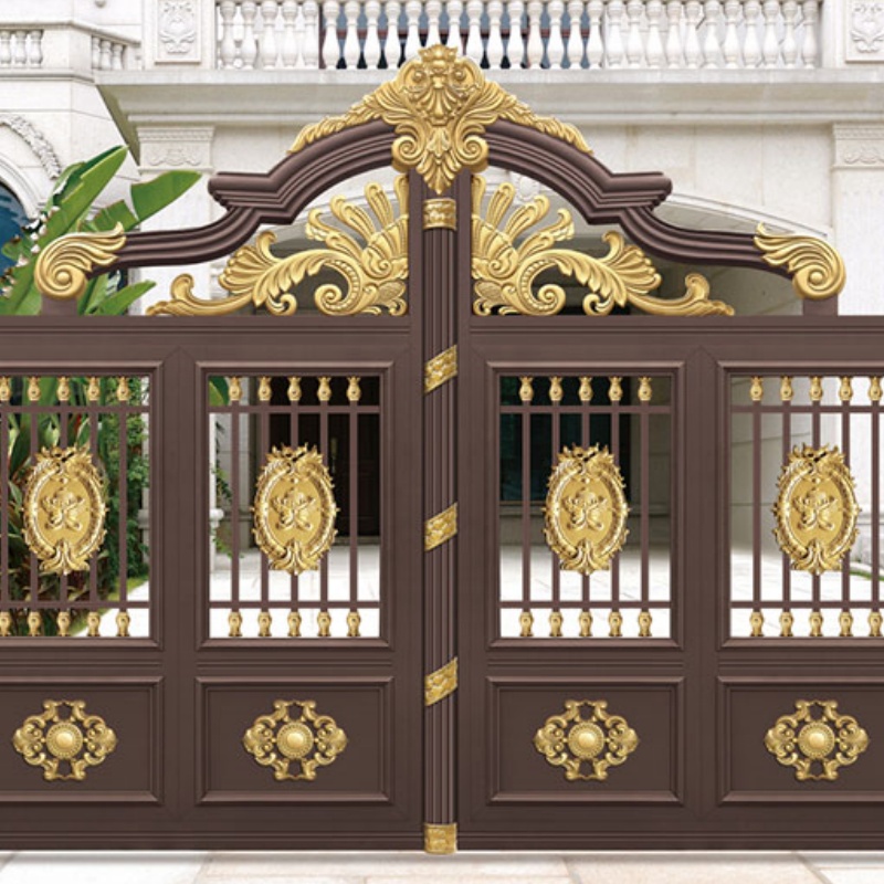 Villa Garden Entry Decorative Gates Courtyard Entrance Aluminum Gates with Electric Motor