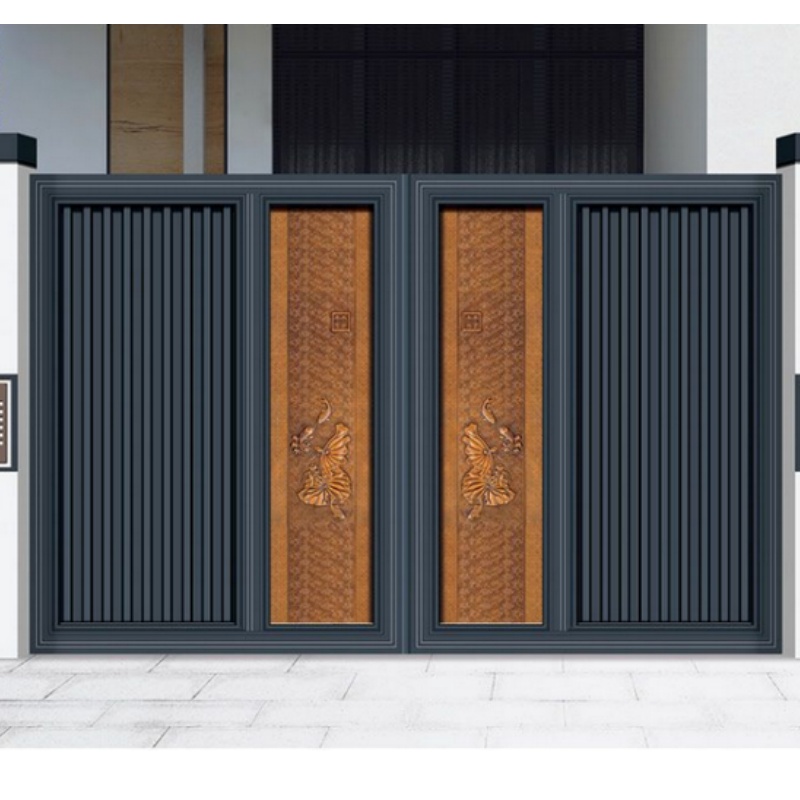 Aluminum Gate Parts Courtyard Villa Side Slide Folding Gate Designs Simple Boundary Wal Fencing Gate