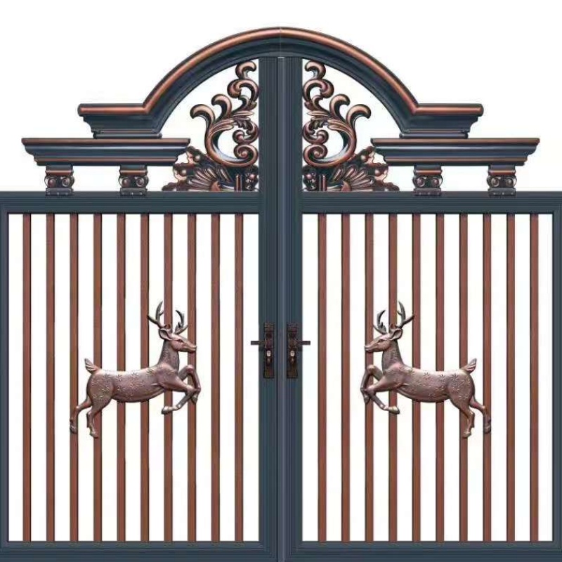 Modern House Entrance Main Aluminum Gate Design Swing Courtyard Fence Gate Aluminium Front Gates