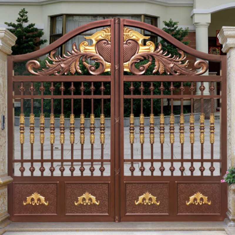 Villa Swing Gate Designs Aluminium Fence Gate Automatic Electric System Courtyard Entrance Gate