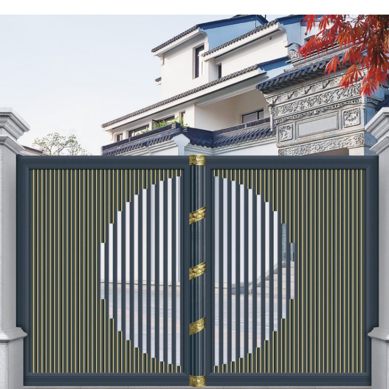 Modern House Entrance Main Aluminum Gate Design Swing Courtyard Fence Gate Aluminium Front Gates