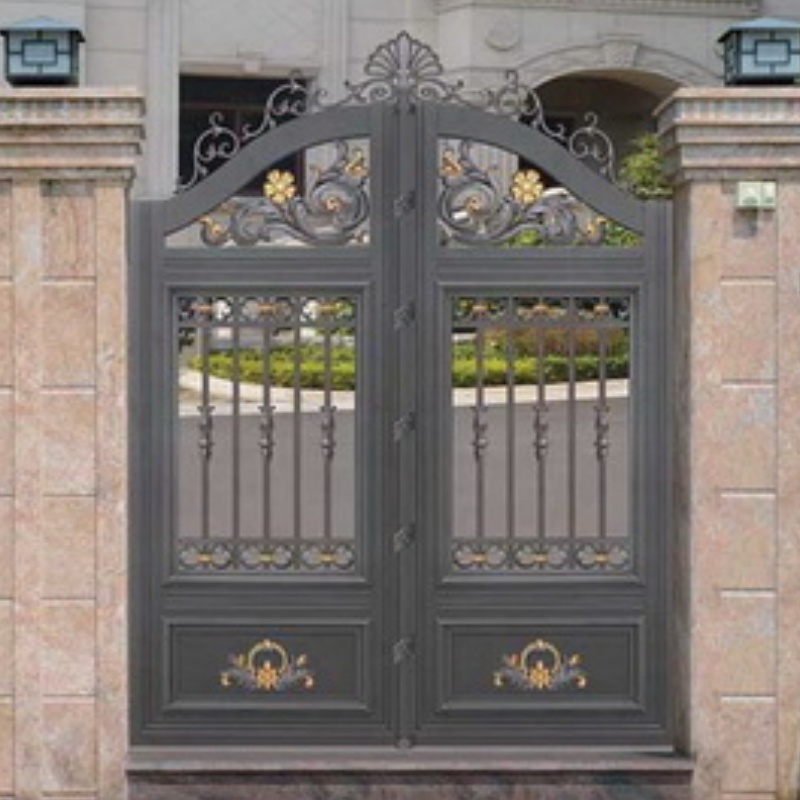 Modern House Entrance Main Aluminum Gate Design Swing Courtyard Fence Gate Aluminium Front Gates