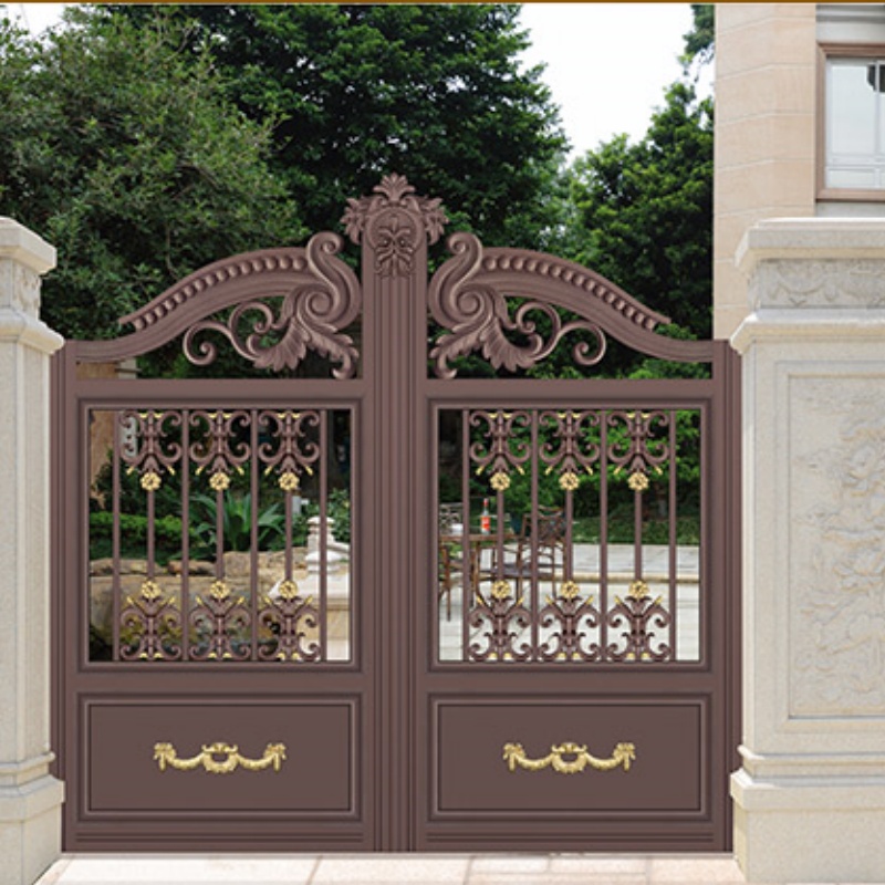 Custom Aluminum Security Fence Trellis Gates Nature Courtyard Metal Frame Villas Gate2025