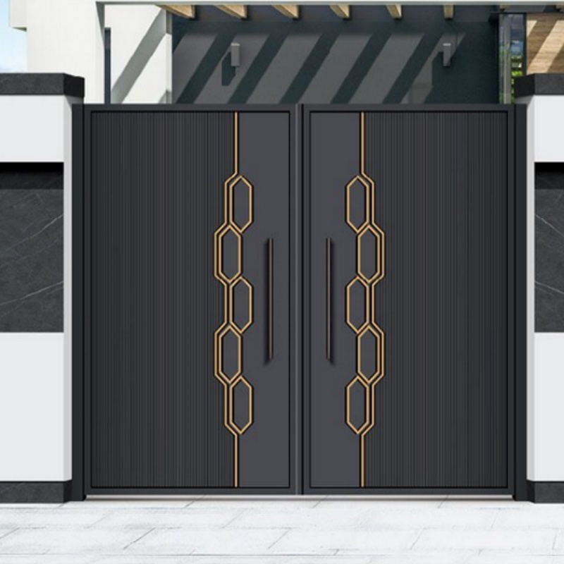 Aluminum Gate Parts Courtyard Villa Side Slide Folding Gate Designs Simple Boundary Wal Fencing Gate