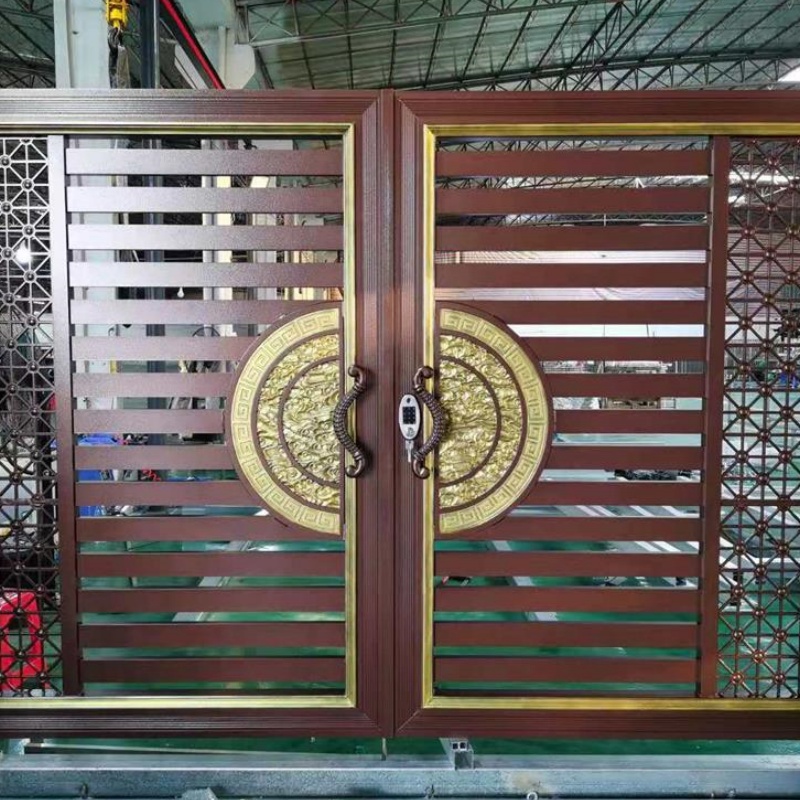 Modern House Entrance Main Aluminum Gate Design Swing Courtyard Fence Gate Aluminium Front Gates