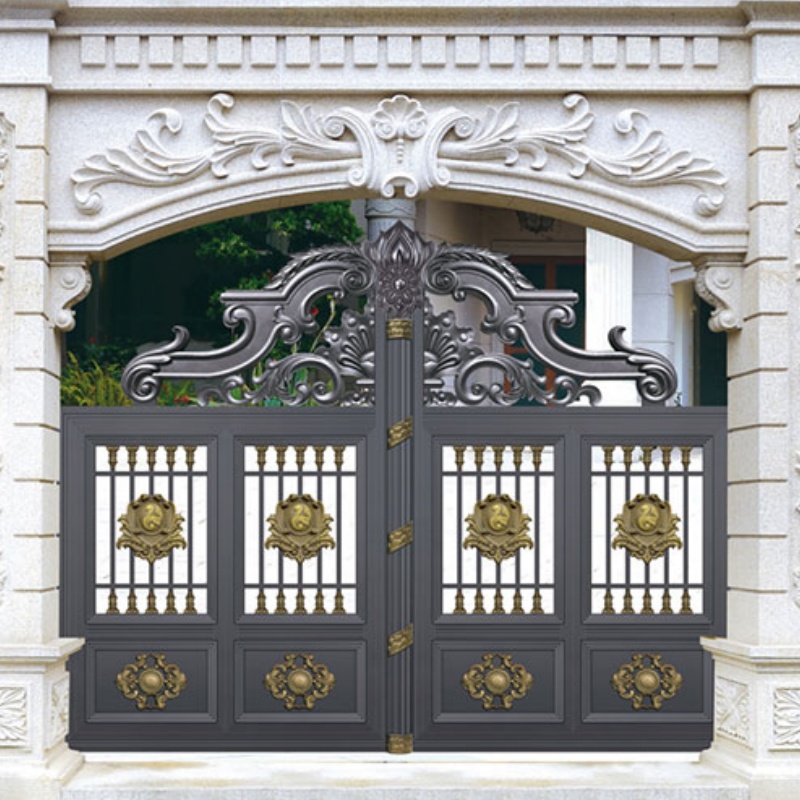 Villa Garden Entry Decorative Gates Courtyard Entrance Aluminum Gates with Electric Motor