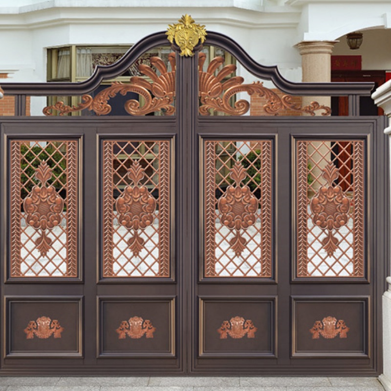 European-Style Villa Automatic Electric Fence Garden Gate Anti-Theft Aluminum Art Gate Aluminum Courtyard Gate