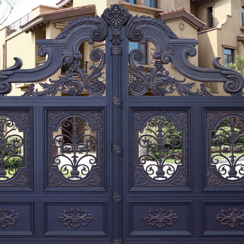 Villa Garden Entry Decorative Gates Courtyard Entrance Aluminum Gates with Electric Motor
