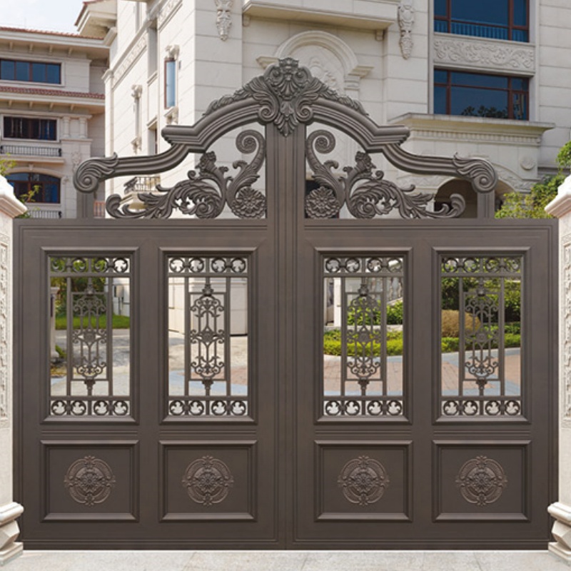 Exterior Slat Sliding Gates Courtyard Entrance Aluminum Gates Garden Gate
