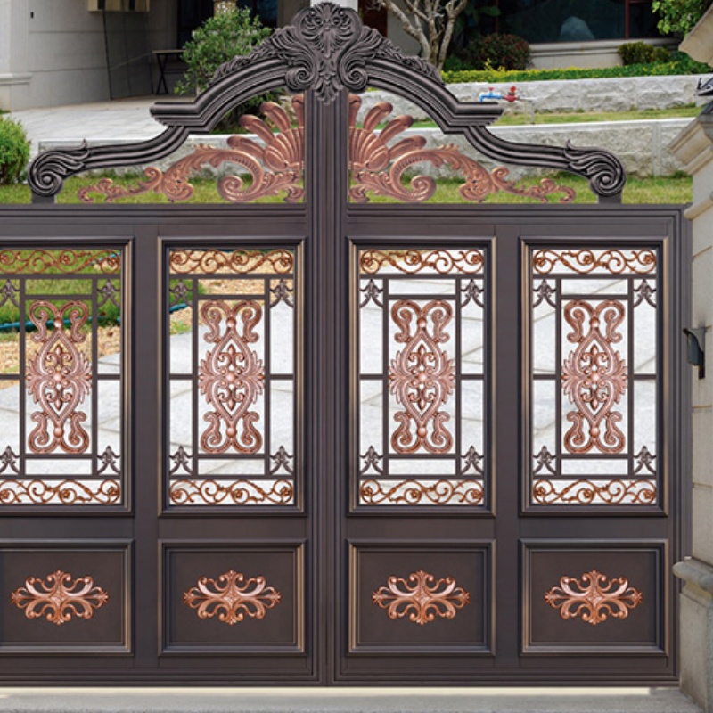Courtyard Stylish Entrance Aluminium Front Gates House Gates Front Main Swing Gates