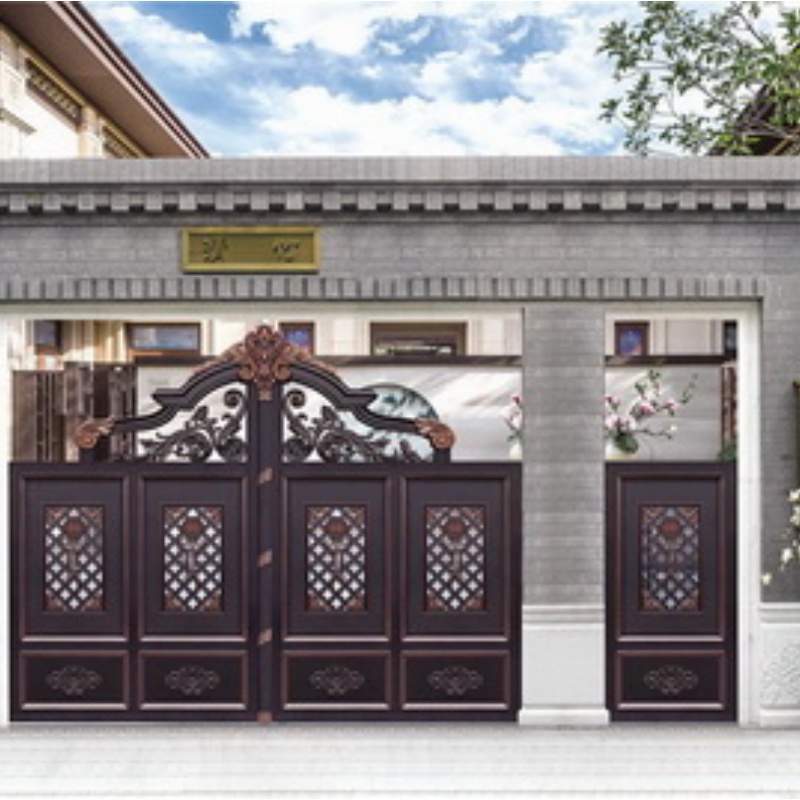 Modern House Entrance Main Aluminum Gate Design Swing Courtyard Fence Gate Aluminium Front Gates