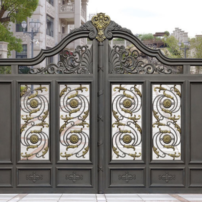 2025high Quality Customized Decorative Outdoor Garden Courtyard Entrance Driveway Gate Double Swing Sliding Aluminum Gates