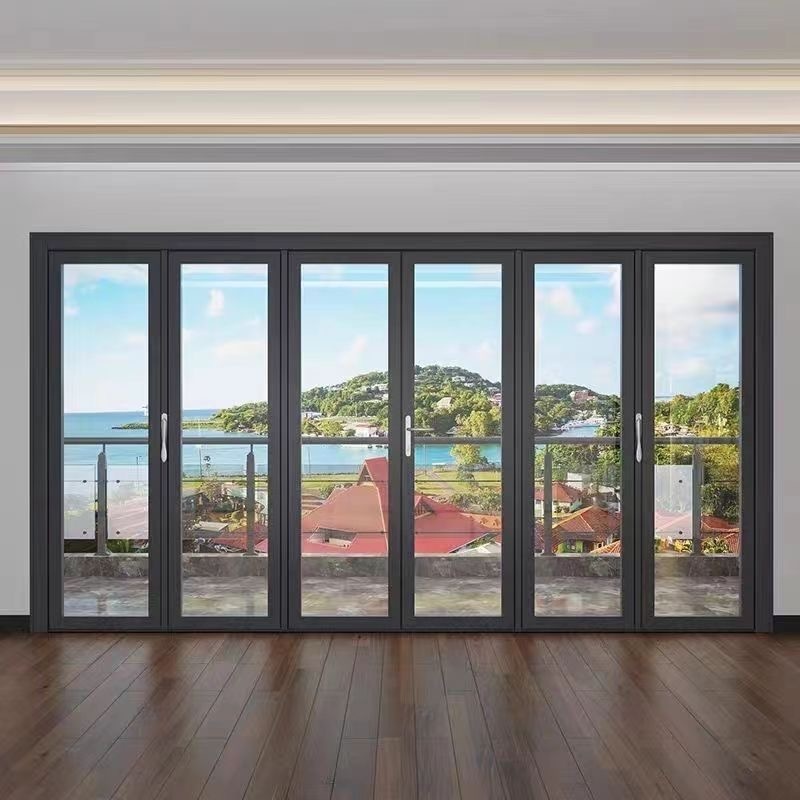 Modern Style Aluminum Ottawa Accordion Folding 48 X 80 Bifold Door with Glass