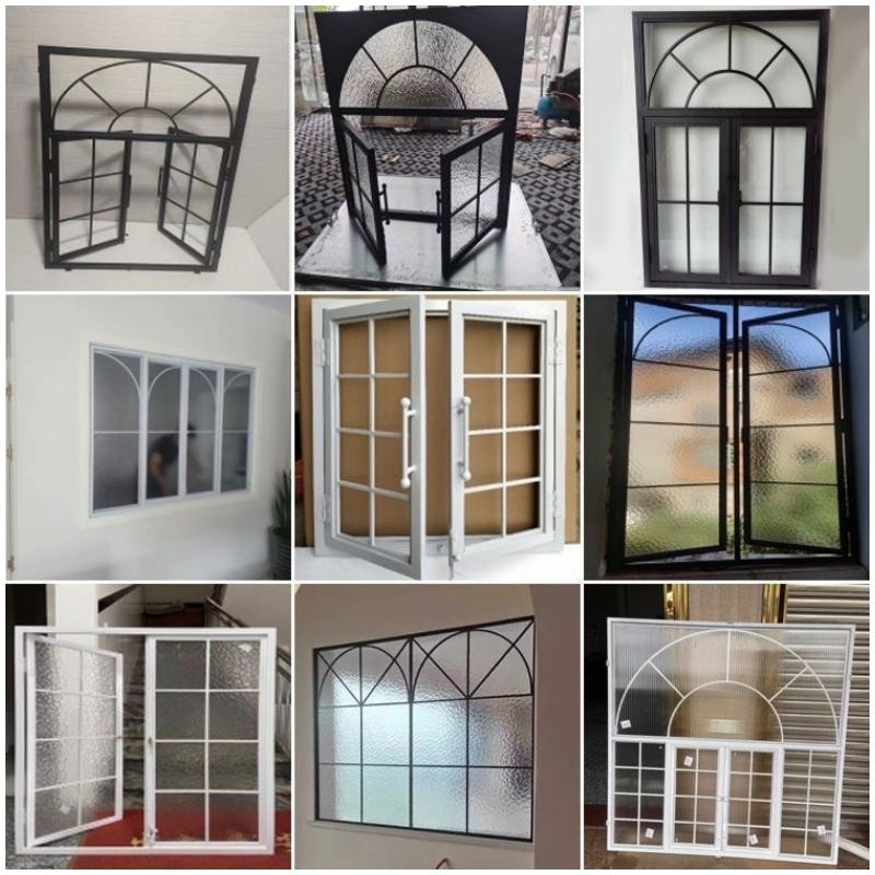 Custom Extremely Narrow Aluminum Alloy French Retro Style Old Steel Window Door Bathroom Bathroom Flat Door