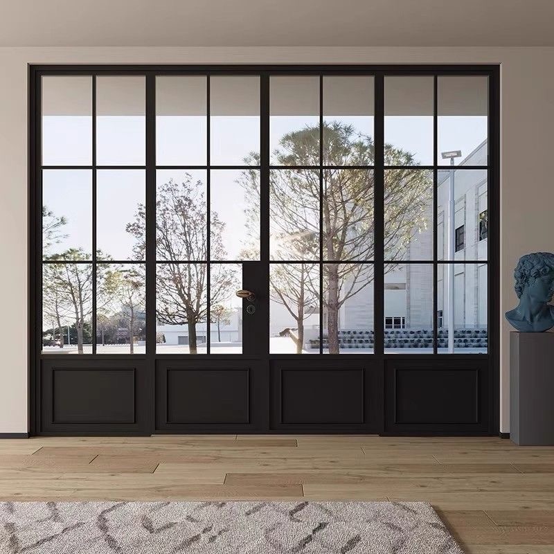 French Retro Slim Product Aluminum Doors and Windows with Extremely Narrow Frames That Resemble Steel in Material
