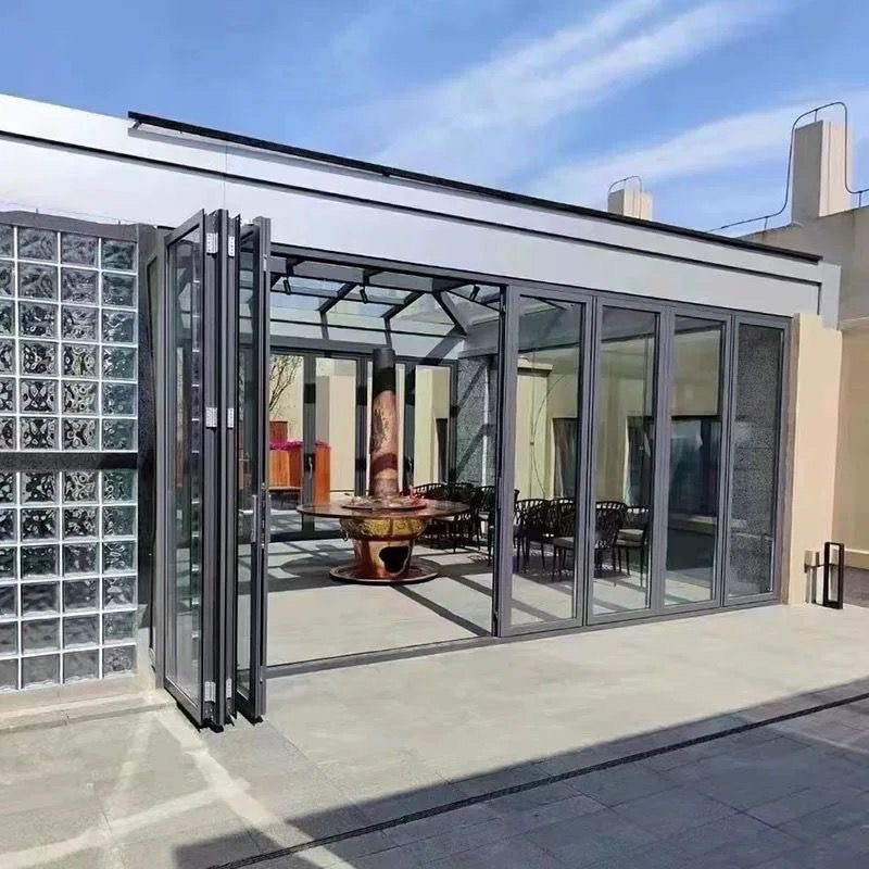 Customized Balcony Exterior Soundproof Patio Bi Fold Aluminum Bi Folding Door