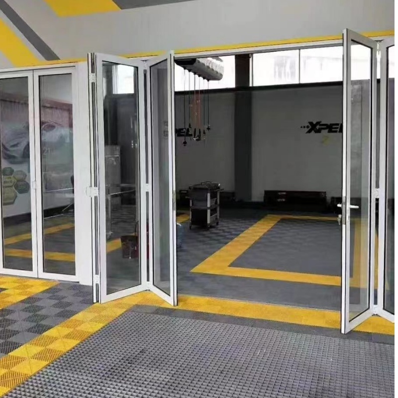 American Modern Style Waterproof Bifold Doors Windows Aluminum Balcony Glass Sliding Folding Door