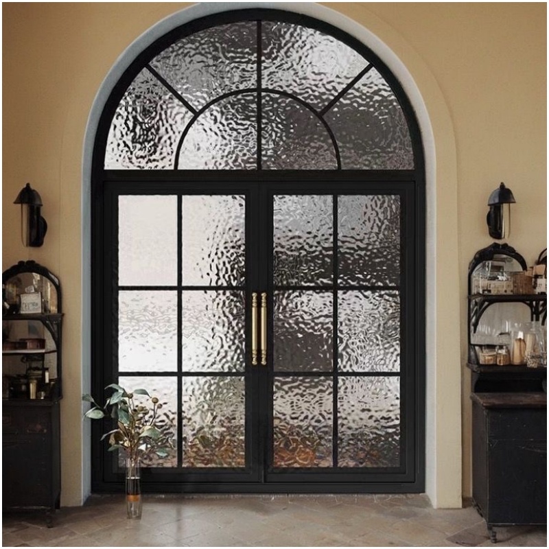 Anti-Deformation OEM ODM Custom French Retro Style Aluminum Alloy Glass Door