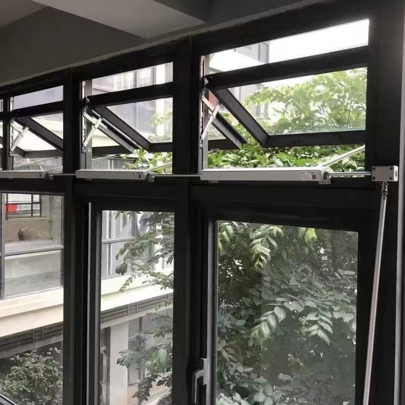 2022 House Aluminium UPVC PVC Metal American Hurricane Impact Grill Design Reflective Glass Double Glazed Louver Fixed Aluminum Sliding Window
