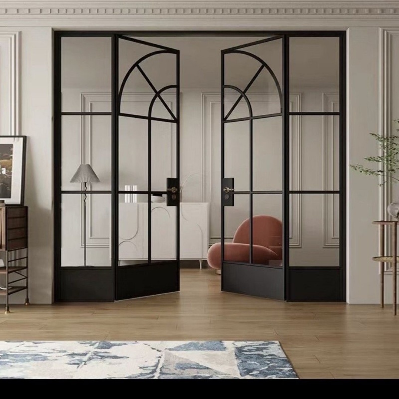French Retro Slim Product Aluminum Doors and Windows with Extremely Narrow Frames That Resemble Steel in Material