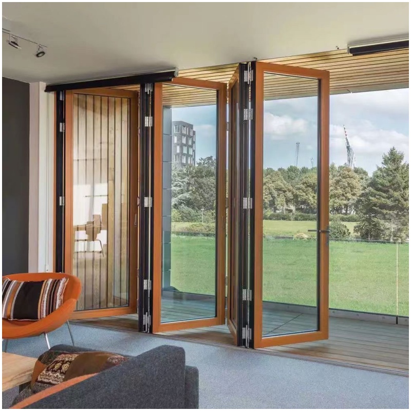 Modern Design Gate Save Space Partition Frameless Aluminum Glass Sliding Folding Door and Window