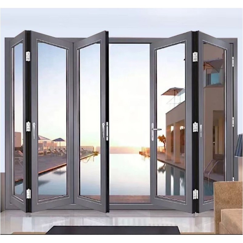 Hot Sale Aluminium Bi Fold Doors Balcony Bifolding Door Custom Size Big Fold Doors