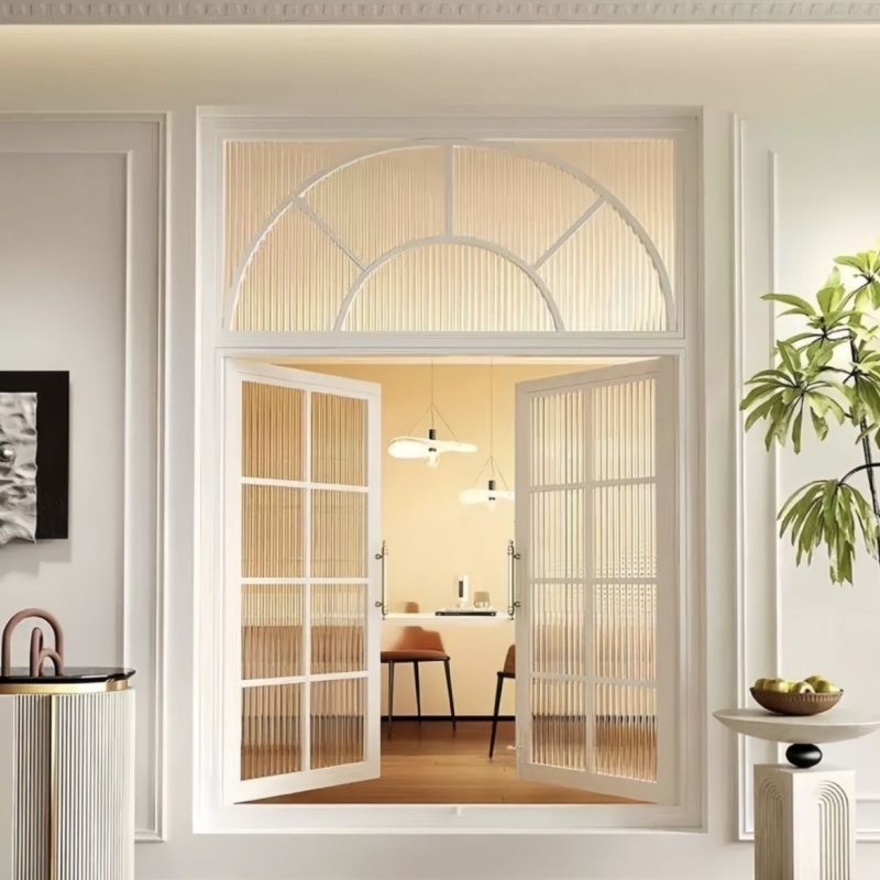 High Safety Custom French Retro Style Aluminum Alloy Glass Swing Door