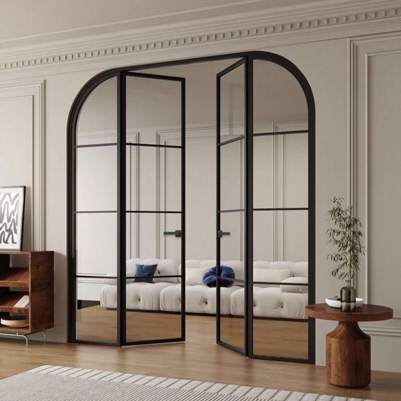 Anti-Scratch OEM ODM Custom French Retro Style Aluminium Alloy Glass Casement Door