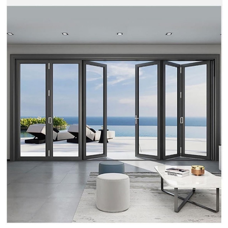 Modern Style Aluminum Ottawa Accordion Folding 48 X 80 Bifold Door with Glass