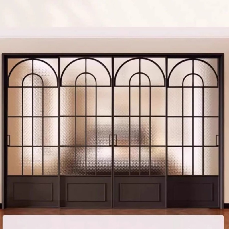 Anti-Vibration OEM ODM Custom Single Leaf French Retro Style Aluminum Glass Doors